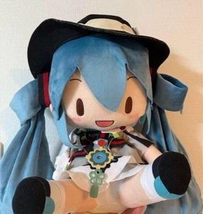 Hatsune Miku With You 2021 LL Fluffy Plush Blue Colorful Outfit Black Hat - Picture 1 of 3