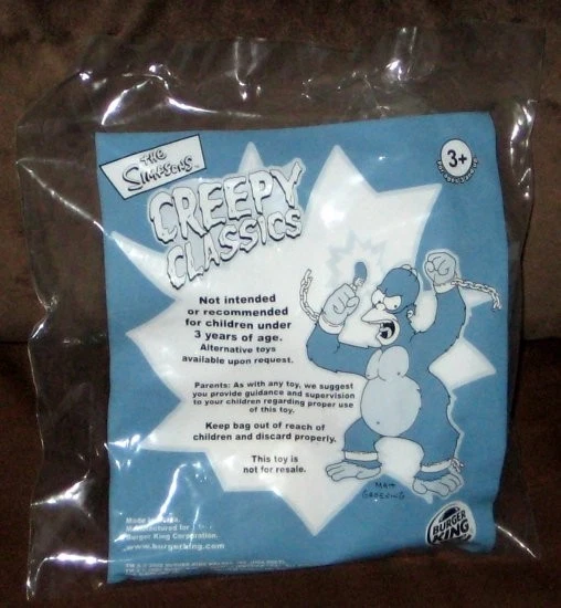 The Simpsons Burger King Хэллоуин Жуткие Классические Фигурки Новый нераспакованный Выбор BK 2002 - Изображение 1 из 1