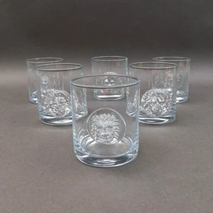 Global Views Leo Lion Head Double Old Fashioned Tumbler Glasses Set Of 6 - Foto 1 di 7