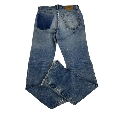 Vintage 70s 80s Levis Orange Tab 20517-0217 Western Jeans Distressed Size 32x38 - Image 1 of 4