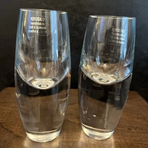 2er Set Krosno Polen Kiste & Fass "Kirby" Cordial/Schnapsglas schwerer Boden Neu mit Etikett - Bild 1 von 4