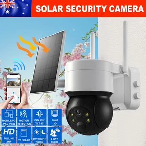 Wireless Security Camera System WiFi PTZ Outdoor Home Night Vision Solar Panel - Picture 1 of 12