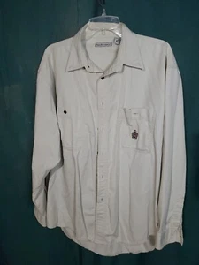 Vintage Bugle Boy Company shirt mens XL beige long sleeve 100% cotton collared - Picture 1 of 6