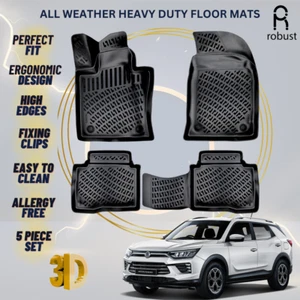 Floor Mats Liners For SsangYong Korando 2019-2024 All Weather Heavy Duty 3D Rugs - Picture 1 of 9