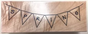 Impression Obsession "Frühlingsbanner" Holzstempel D3867 Kartenherstellung - Bild 1 von 1