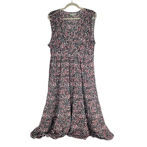 Max Studio Dress Textured Jersey Tiered Midi Sleeveless Floral size 2X - Picture 1 of 9