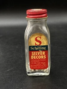 Schilling ausgefallene Silber Dekore Kuchen Streusel Flasche Glas Vintage Requisite - Bild 1 von 7