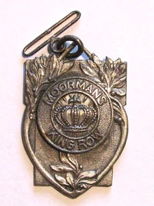 1930'S MOORMAN MFG CO QUINCY IL WATCH FOB MEDAL KING ROW 2nd FARM FEED MINERAL - Picture 1 of 4