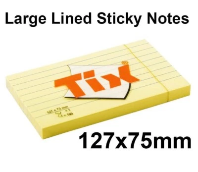 Sticky Post it Notes in Pads Large, Lined-Tix - Image 1 of 4