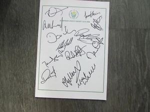 Glamorgan County Cricket Club 2008 Multi Signed Autographed Team Sheet A - Picture 1 of 8