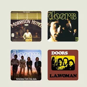 The Doors 4 Coaster Set Jim Morrison LA Woman Break On Through Rock Music - Foto 1 di 5