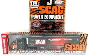 Juego de coleccionista fundido a presión a escala 1:64 Autoworlds Scag NHRA TF1 dragster y transportador - Imagen 1 de 10