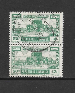 LÍBANO SCOTT 233 PAR USADO - 1949 50p EDICIÓN VERDE - CIUDADELA DE JUBAYL - Imagen 1 de 2