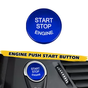 Sporty Blue Engine Start Stop Button Cover for BMW 1 2 series F20 F22 2014-up - Picture 1 of 8