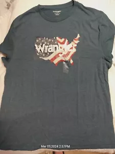 Wrangler USA Karte & Flagge Muster Shirt - Größe: XL - blau-grau - Bild 1 von 6
