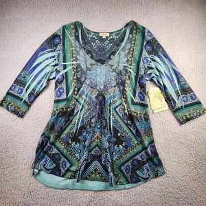One World Women's Shirt 1X 3/4 Sleeve - Picture 1 of 7