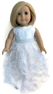 18 Inch doll Clothes 10 Long Chiffon Gowns-White Made For American Girl Dolls - Picture 1 of 3