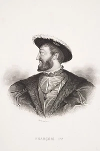 Ballin Gravur 19. Jh. Porträt von FRANCOIS I. König von Frankreich Renaissance - Bild 1 von 1