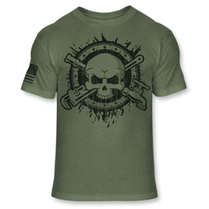 T-Shirt Klempner - Sanitärrohrschlüssel Schädel USA Flagge Sport T-Shirt - A144 - Bild 1 von 7