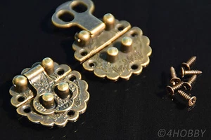 2x Verschluss Antik Rund 30 Schließe Schatztruhe Truhe Schatzkiste Schatulle Alt - Bild 1 von 3