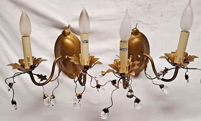 Maxim Lighting Elegante 2 Light Etruscan Gold Sconce Wall Mount lot of 2 14 x 10 - Image 1 of 4