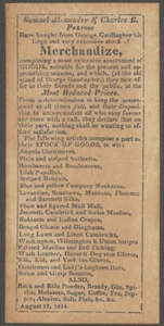 1825 American Merchant Handbill for Textiles & Fashion Goods (facsimile) - Picture 1 of 1