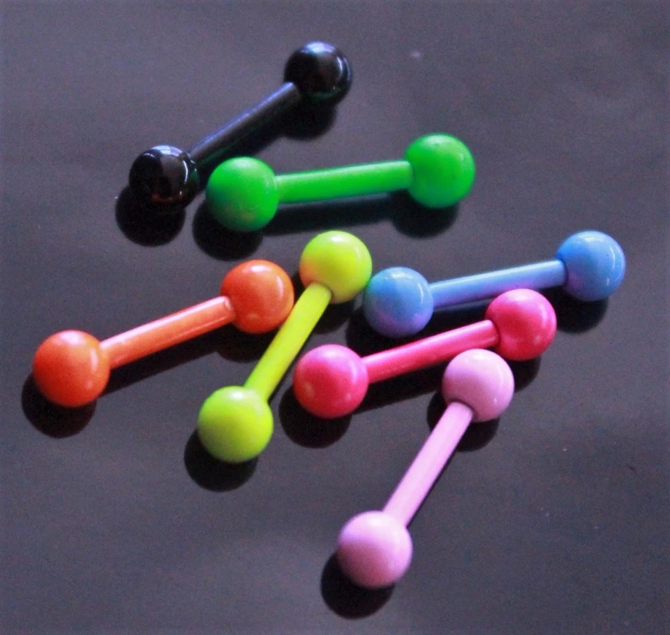 6mm 16g Straight Bar Barbell Helix Tragus Nipple Eyebrow Neon Fluro Bright Color - Image 1 of 1