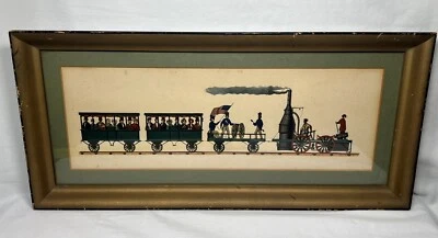 Antique Railroad Steam Engine Colored Etching “Best Friend Of Charleston”  17.5” - Imagem 1 de 4