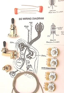 Wiring Kit for Gibson SG - Switchcraft, CTS, O/drop etc. - Picture 1 of 1
