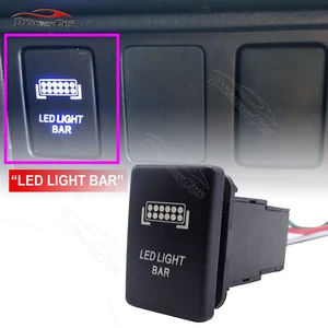 Blue LED LIGHT BAR Push Button Rocker Switch+Wire Fit Toyota Tacoma Tundra RAV4 - Foto 1 di 12