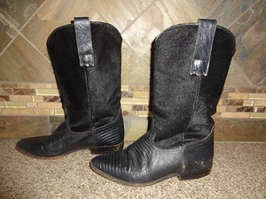 Botas de Vaquero Mujer Seychelles México Talla 5.5 Cuero Lagarto Negro Piel de Vaca - Imagen 1 de 5