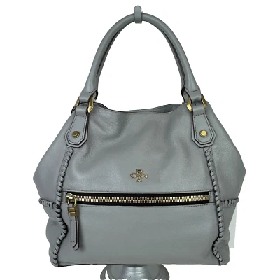 Bolso de hombro convertible de cuero gris granulado Oryany Drew Foto 1 de 4