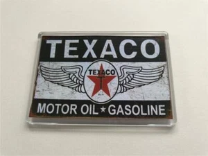 KÜHLSCHRANKMAGNET EXTRA GROSS 90mm x 60mm EINSATZ TEXACO ÖL - Bild 1 von 1