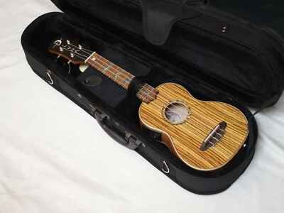 LUNA High Tide Soprano Zebra UKULELE new UKE w/ LIGHT CASE - Zebrawood - Image 1 of 4