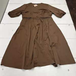 BloomChic Brown 3/4 Sleeve V-Neck Button Design Maxi Dress Women's Size 22-24 - Picture 1 of 6
