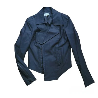 Helmut Lang Women’s Black Asymmetrical Moto Blazer Jacket S - Image 1 of 4