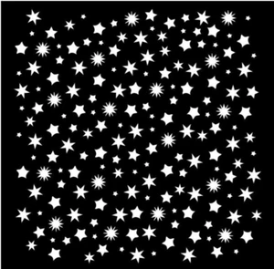 Stamperia CLASSIC CHRISTMAS - STENCIL - STARS - 18CM X 18CM - Picture 1 of 2