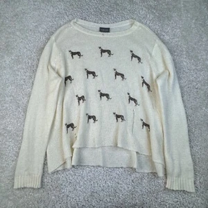 Wooden Ships Wool Jaguar Distressed Sweater Ivory Cream Womens M/L - Picture 1 of 5