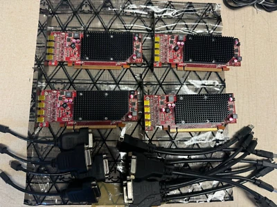 Lot (4) ATI FirePro 2460 512MB PCIe x16 4x Mini DP Video Card P/N 102C0700111 - Image 1 of 4