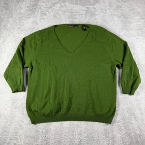 Lord & Taylor Sweater Womens 1X Green 100% Cashmere Two Ply Pullover Preppy - Picture 1 of 13