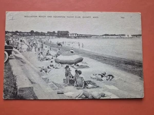 Quincy, MA. Wollaston Beach and Squantum Yacht Club - Postal temprana - Imagen 1 de 2