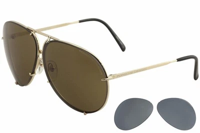 Porsche Design P'8478 P8478 A Light Gold Pilot Sunglasses 69mm W/Extra Lens - Изображение 1 из 4