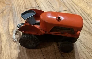 Friction Metal Farm Tractor Japan 1950's Collectible Toy Vintage Orange Farm - Picture 1 of 13