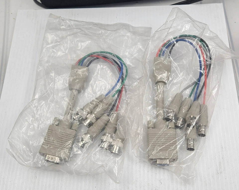 set 2 1 ft HD15 VGA Male to 5 BNC Female Cable - Image 1 of 4