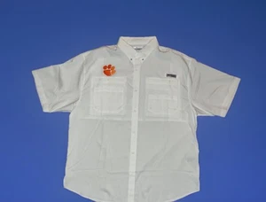 Mens-Columbia Clemson Tigers PFG Omni-Shade Fishing Shirt Button Down- SZ XL NWT - Picture 1 of 4
