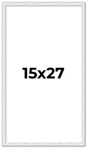 15x27 Frame White Picture Frame Modern Photo Frame UV Acrylic, Acid Free Backer - Picture 1 of 9