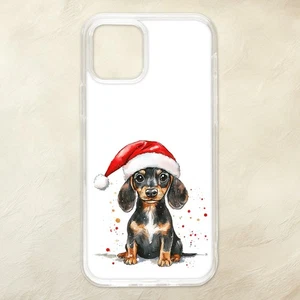 Linda Funda de Teléfono Festiva Navidad Salchicha Perro iPhone Samsung Motorola Pixel - Imagen 1 de 1