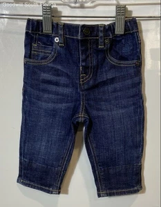 Authentic Burberry Boys Blue Dark Wash Pockets Denim Capri Jeans Pants Size 6M - Picture 1 of 12