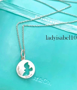 18" Tiffany & Co. Picasso Dove Bird Cut Out Pendant Necklace Silver w Pouch RARE - Picture 1 of 7