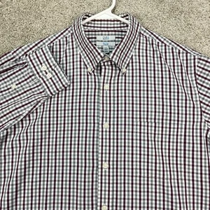 Croft Barrow Herren rot Gingham Karo Button Down Hemd klassische Passform Größe 16,5 34/35 - Bild 1 von 9